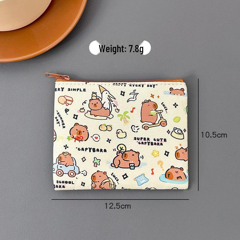 

Мультяшный кошелек для монет с капибарой - Милая мини-сумка для хранения монет с принтом по всей поверхности