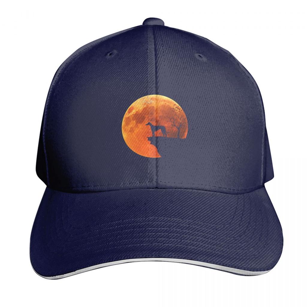 Greyhound Dog Moon Halloween Greyhound Cool Dad Mom Greyhound Christmas Baseball Cap Hats for Unisex Womens Unisexs