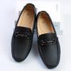 Genuine Leather Shoes for Men Casual Style Loafers Breathable Metal Buckle Moccasins Comfortable Business Slip on Flats