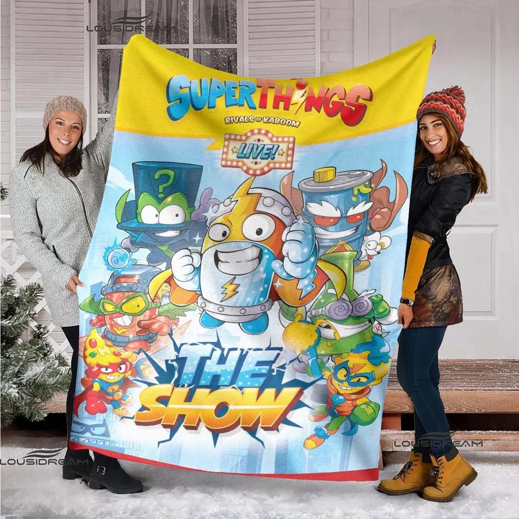 Cute Cartoon Super Zings Blankets Picnic Blanket Warm Flannel Blankets Soft and Comfortable Blanket Bed Linings Birthday Gift