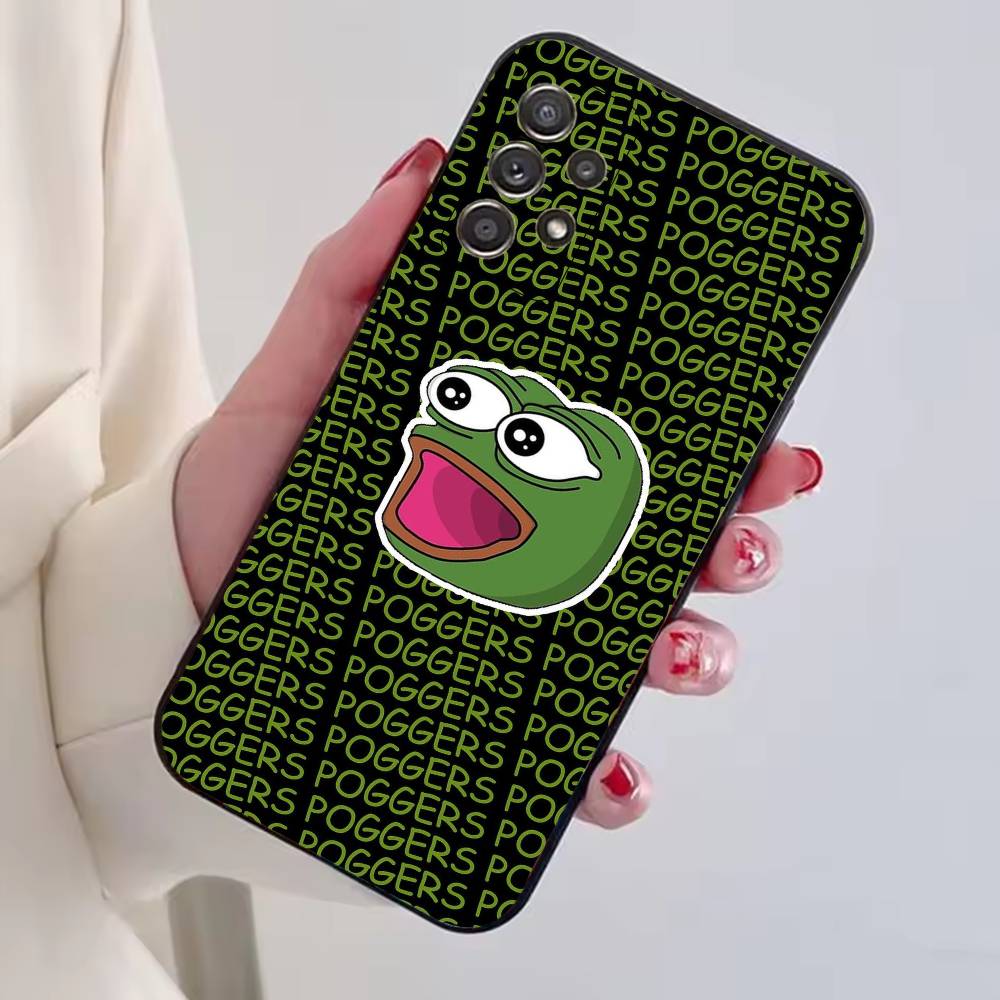 P-Pepe the Frog Funny Phone Case Black Silicone Soft For Samsung S25,S24,S21,S22,S23,S30,Ultra,S20,Plus,Fe,Lite