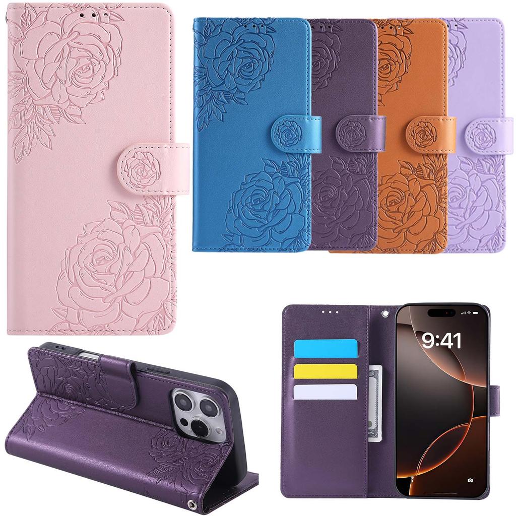 Luxuriöse Rosenblumen-Brieftasche für Redmi Note11S 12 13 14 Redmi 14CXiaomi POCO C65 C75 POCO X5 PRO iPhone 13 iPhone13pro 14 plus 15pro max 16 16E