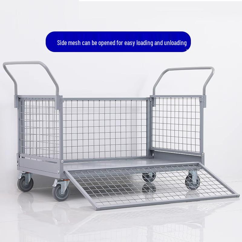 Warehouse Mesh Cart - Multi-Functional Folding Hand Truck for Silent Transport and Load-Bearing Handling