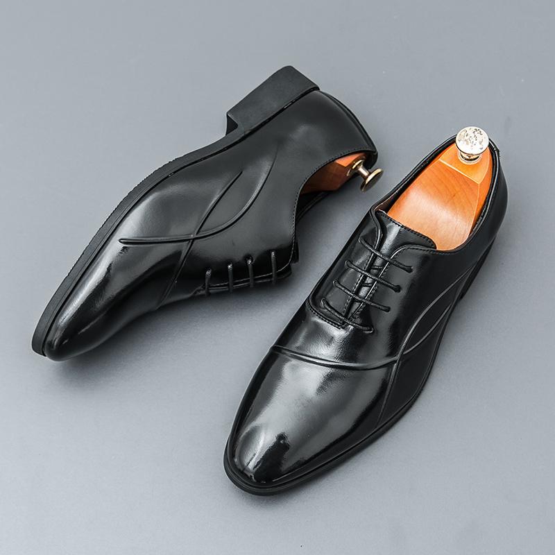 

Мужские классические формальные туфли из двухслойной кожи на шнуровке, деловые офисные туфли дерби, банкетные социальные туфли для джентльменов, размер 38-46 46