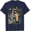 Waschbär trinkt Eiskaffee Lustiges Tier-Meme T-Shirt Unisex Sommer Baumwollkleidung Mode Rundhals Kurzarm T-Shirt