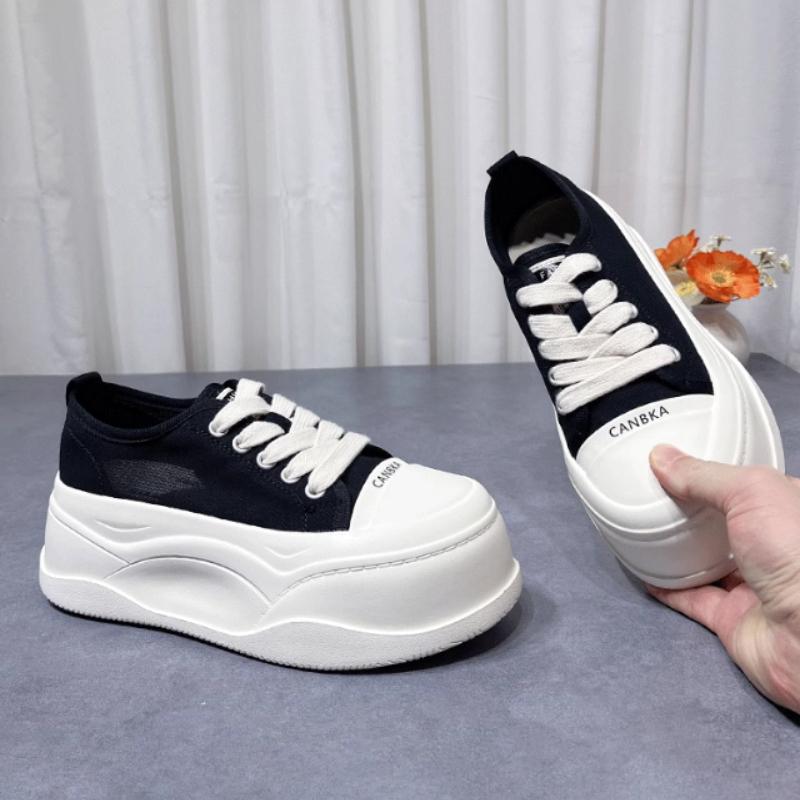 Fashion Hollow Breathable Height Increase Women's Shoes Lace Platform Thick Bottom Sneakers Summer Fashion Comfortable Sneakers Women