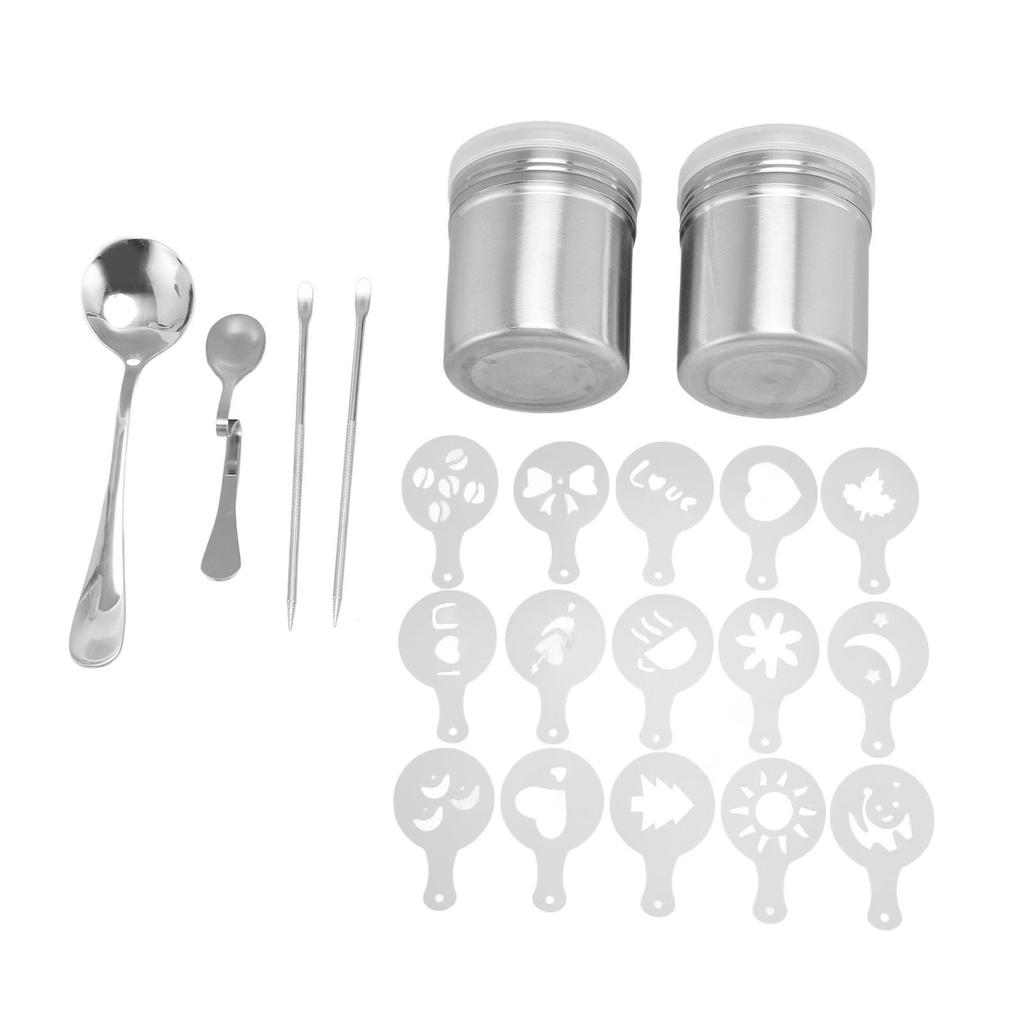 Coffee Decorating Stencils Coffee Carving Pen Set Stainless Steel Portable Latte Art Pen Coffee