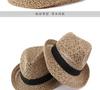 Jazz Straw Hat British Curled Top Hat Summer Men's and Women's Hollow Hat Gentleman's Hat Tide Travel Sunshade Sun Protection Hat