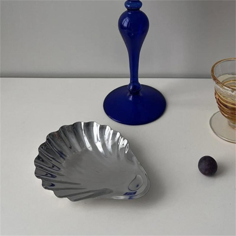 Edelstahl Snackschale Muscheldesign Rutschfest Schmuckablage Für Heimparty Bürogebrauch Mehrzweck Organizer Teller