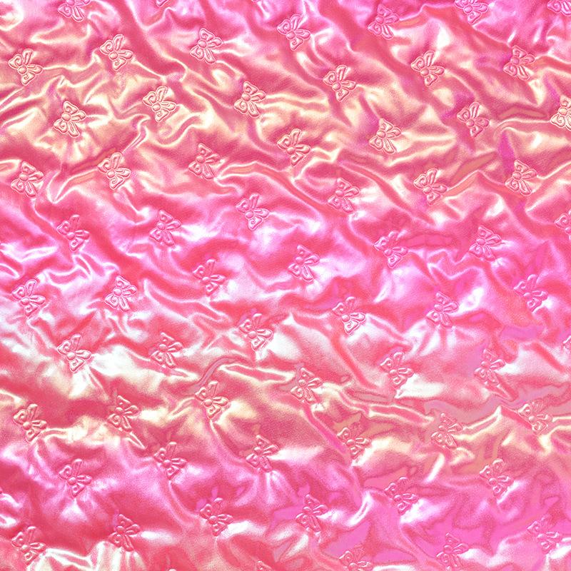 20/50/100cm*140cm 2mm PU Leather Quilting Fabric Ultrasonic Butterfly Embossing Cotton Lining Fabric for DIY Sewing Luggage Bags