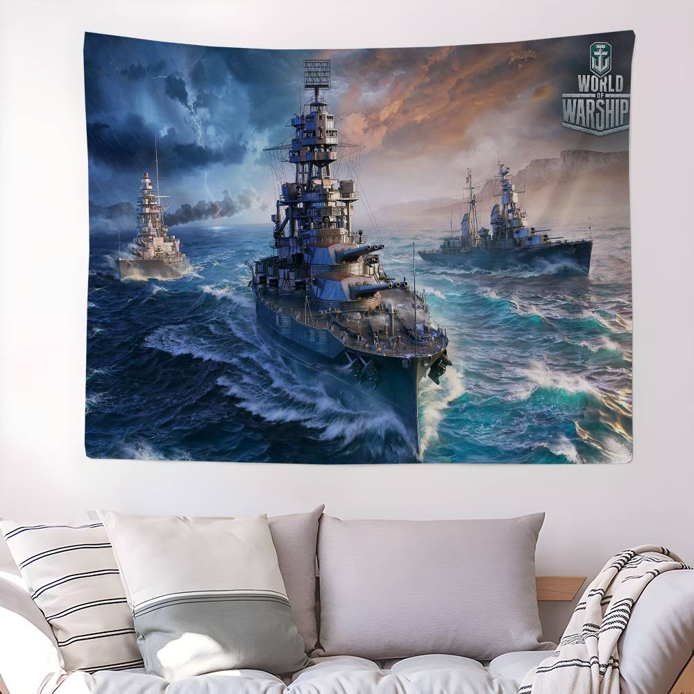 Warships Games World Of Warships Printed Large Wall Tapestry Cheap Hippie Wall Hanging Bohemian Tapestries Mandala Home Decor