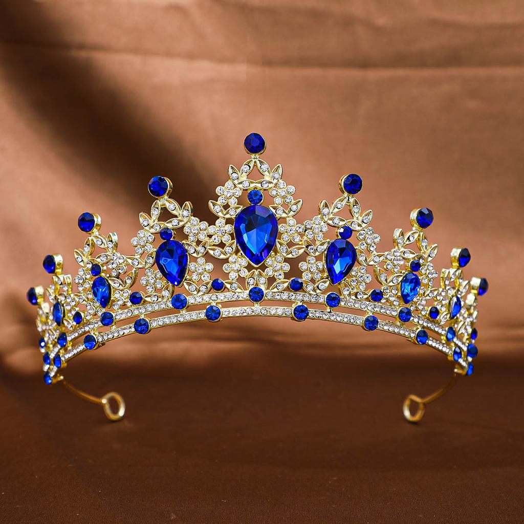 1 Stück Barockstil Kristallkrone Tiara Königinnenkrone Strasslegierung Haarband Damen Braut Hochzeit Haarschmuck