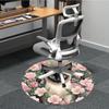1pc Cat Floral Print Office Round Rug, Carpet for Office, Gaming, Lightweight Round Floor Mat yy260208087