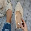 Women's Knitted Cross-Strap Flat Shoes - Breathable, Pointed Toe, Spring/Summer/Autumn