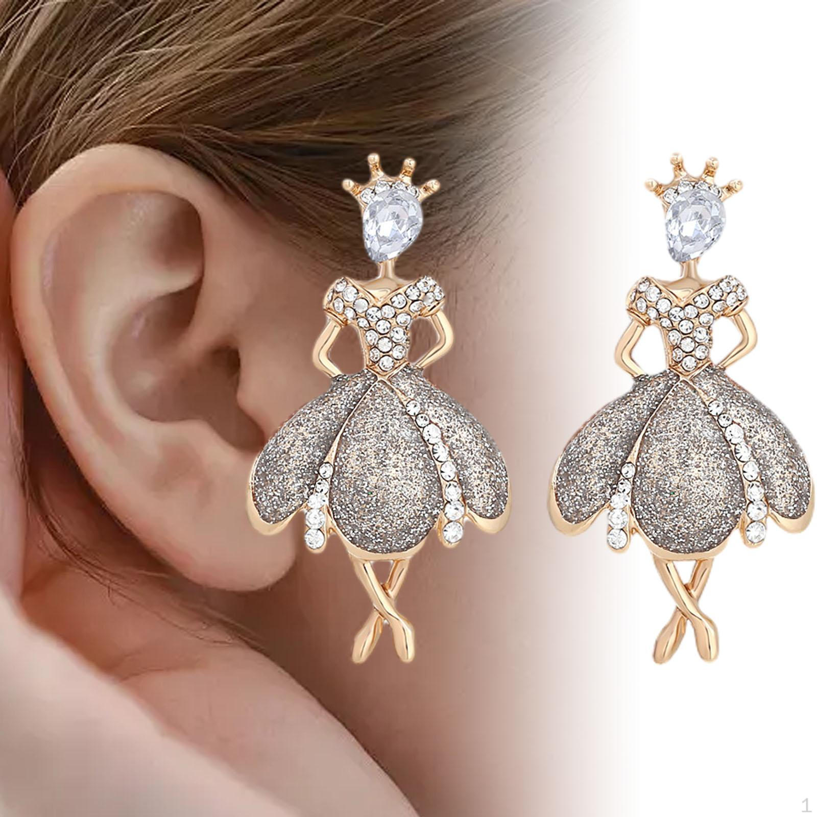 

Серьги для девочек Подарок на день матери Балерина Мультфильм Жен. Свисающие на каждый день серебряный