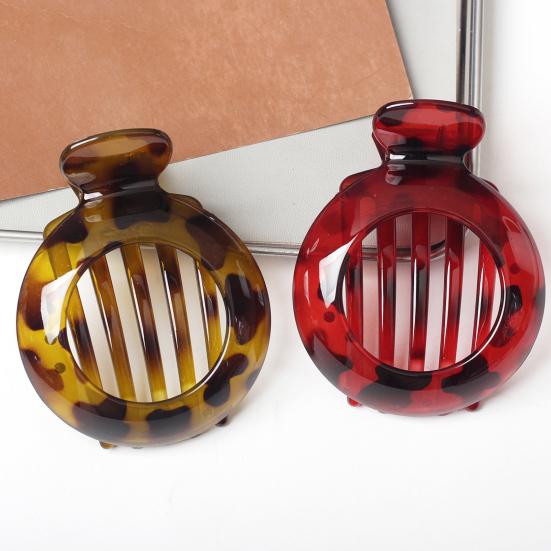 Women Hair Clip Round Anti-slip Teeth Hair Claw Hollow Design Back Head Hair Clamp Hair Styling Tool Hair Accessories