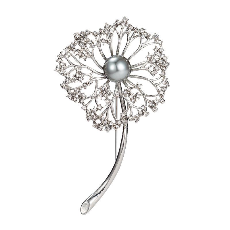 Atmospheric Romantic Dandelion Corsage High-End Femininity Pearl Snowflake Brooch Niche Design Pin With Jewelry
