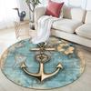Map Anchor,Round Area Rug,Carpet Rug for Living Room Bedroom Sofa Playroom Decor,Non-slip Floor Mat