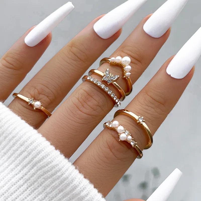 Neues Mode Kreatives Geometrisches Blatt Welle Hohl Ring Set 11 Stk. für Damen Herren Einfacher Knöchelring Charm Hochzeitsfeier Schmuck