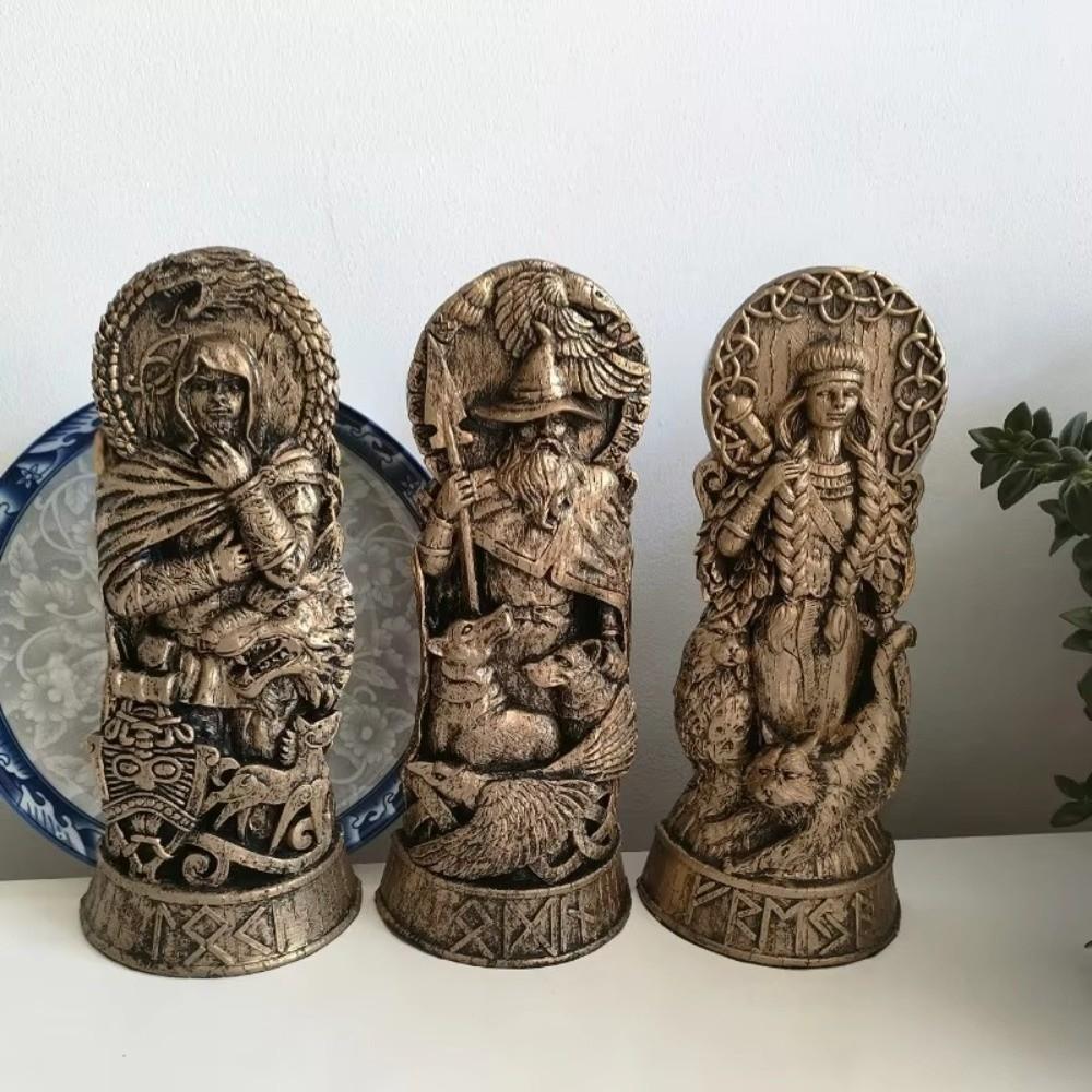 Carving Viking Gods Ornaments Resin Crafts Myths and Legends Statue Freya Statue Home Decoration