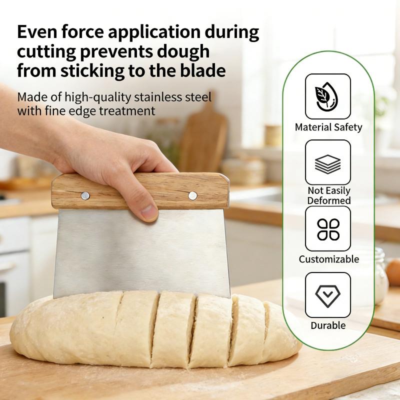 Stainless Steel Cake Scraper with Scale Versatile Dough Cutter for Baking Pastry Bread Kitchen Accessory