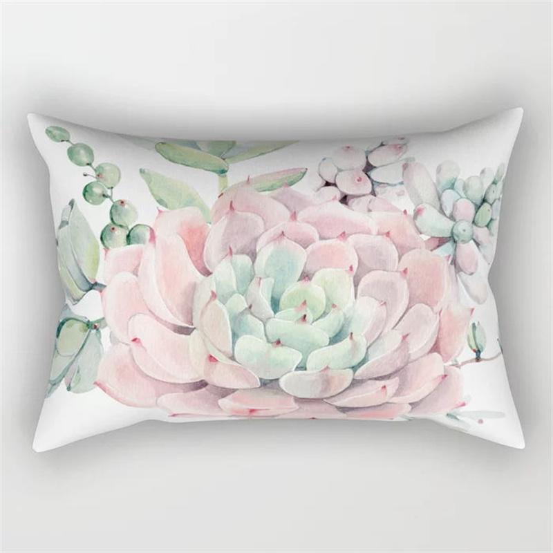 30x50cm Green Tropical Leaves Plant Pillowcase Cactus Flower Polyester Cushion Cover Ins Natural Landscape Pillowslip Home Decor