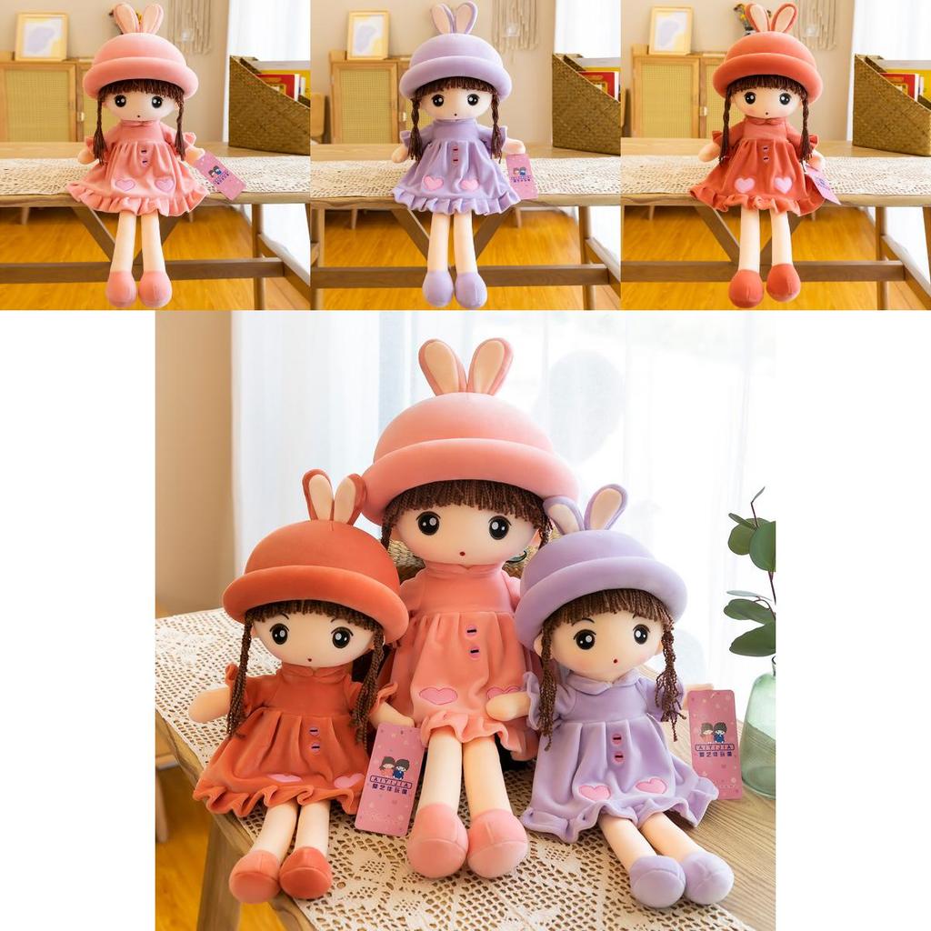 Flower Angel Bunny Eared Plush Doll With Soft Short Pile Fabric For Bedside Sleep Companion Gift For Girls