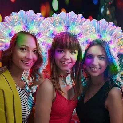 Leuchtendes Laser-Stirnband Farbfolie Leuchtender Haarreif Party Bühne Tanzaufführung Dekorative Accessoires Veranstaltungsbedarf
