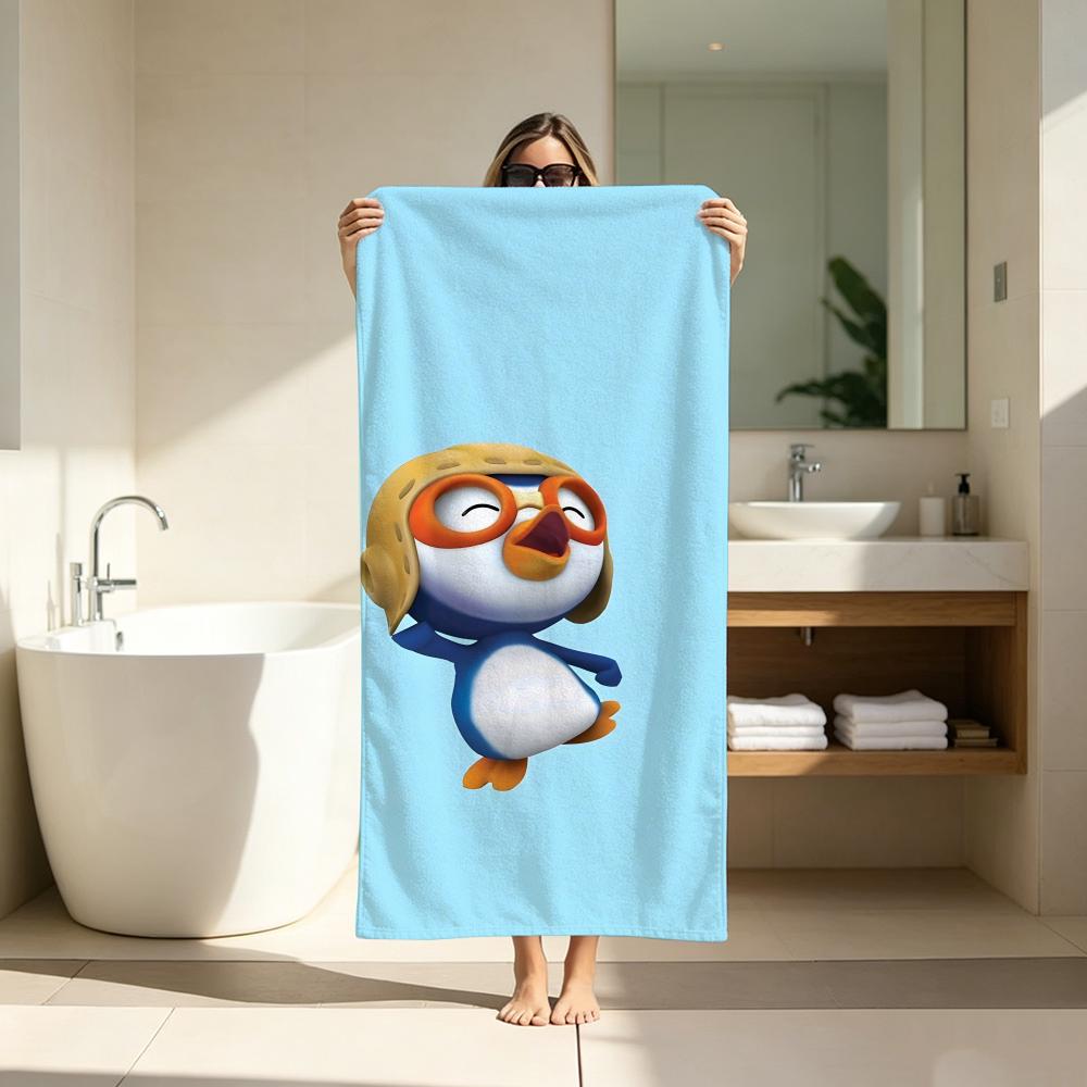 Animation P-Pororo the Little Penguin Towel Microfiber soft Beach Towel for Travel Fitness Sauna Bathing Camping