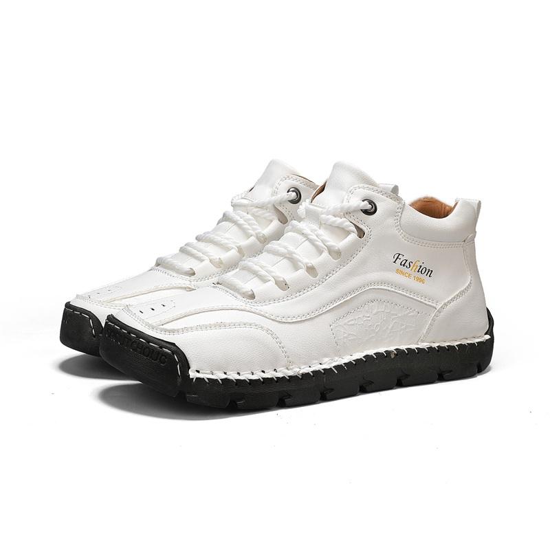 

Весна / Осень Мужские высокие повседневные кожаные туфли ручной работы 48 белый