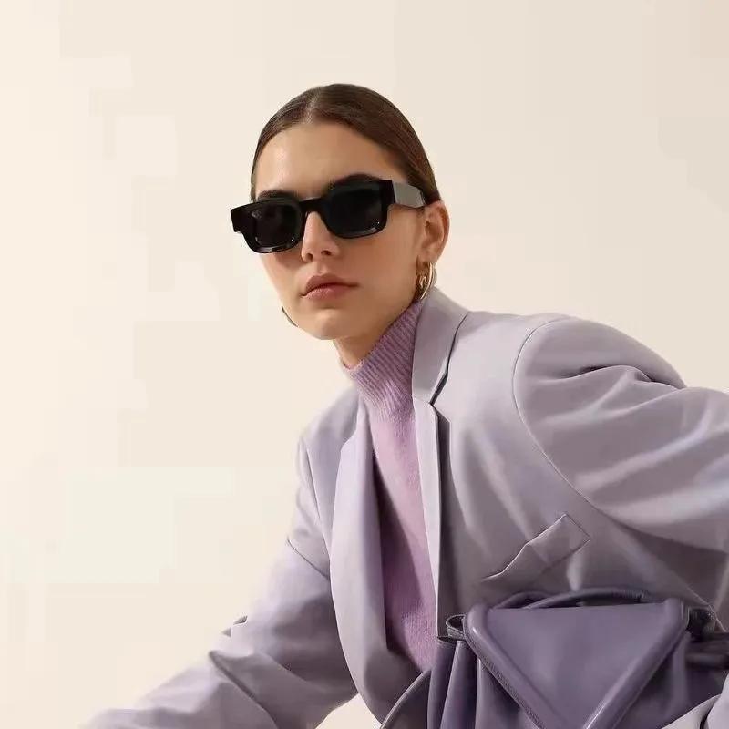 Retro Punk Rectangle Sunglasses UV400 Protection Trendy Vintage Small Square Sun Glasses for Men Women Summer Fashion