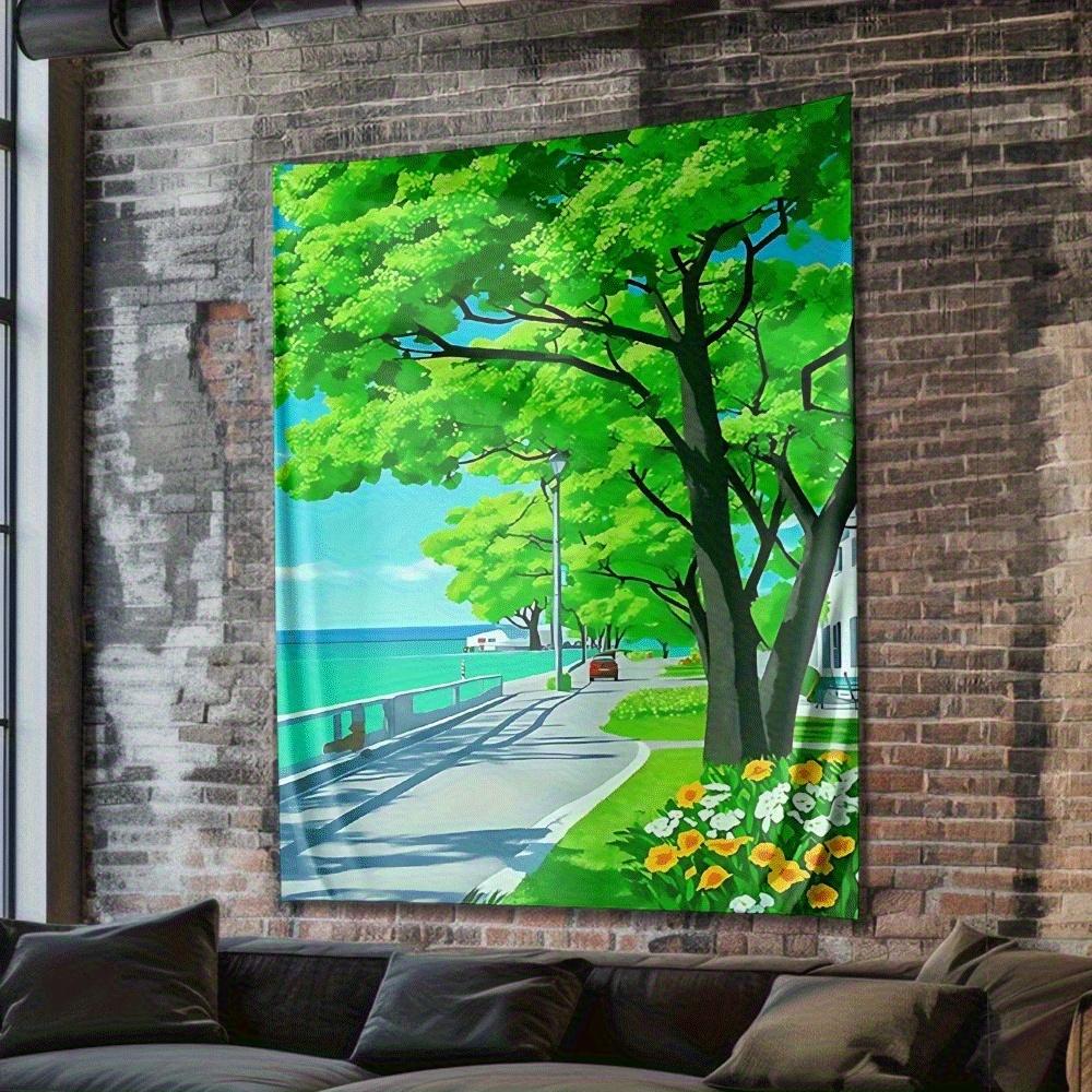 Anime Shimen Road Digital Printing Polyester Wall Tapestry Suitable For Use In Living Rooms Bedrooms Offices Bars And Party
