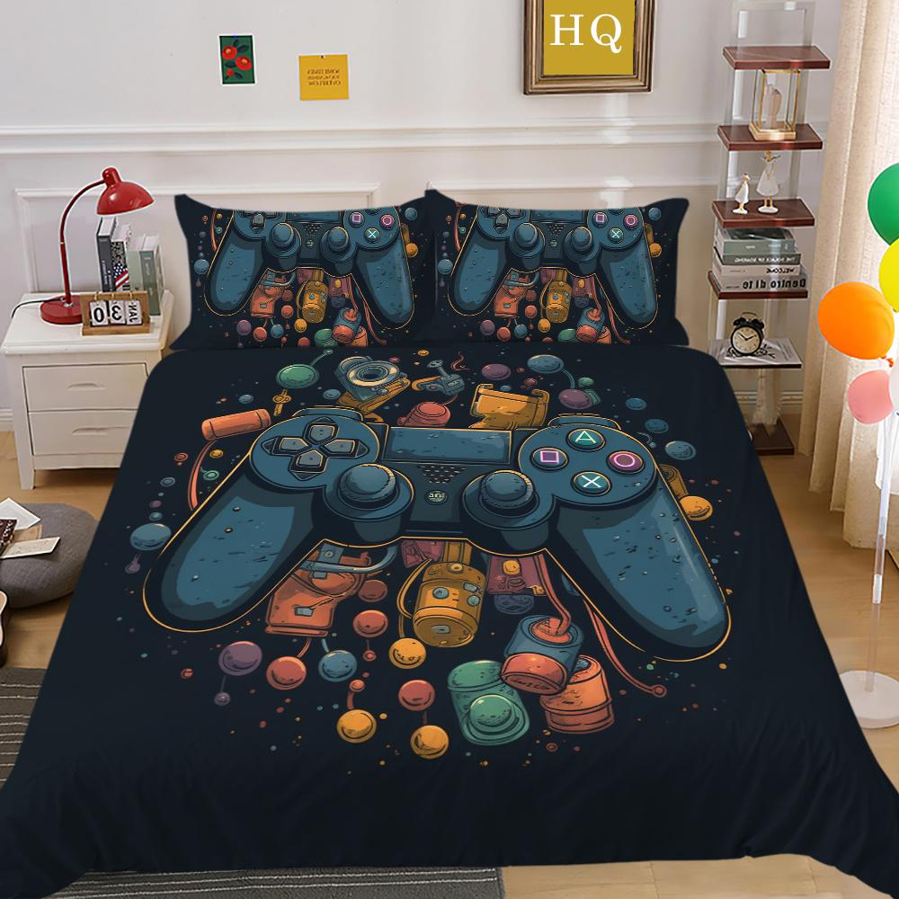 3D Game Console Printing Bedding Set Twin Size Bed Set Cover Children Fashion Design Pillowcase High Quality Bedspread