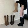 French Retro Pointed Inner Increase Knight Boots Women's 2025 Autumn and Winter New Temperament Versatile and Thin But Knee Boots