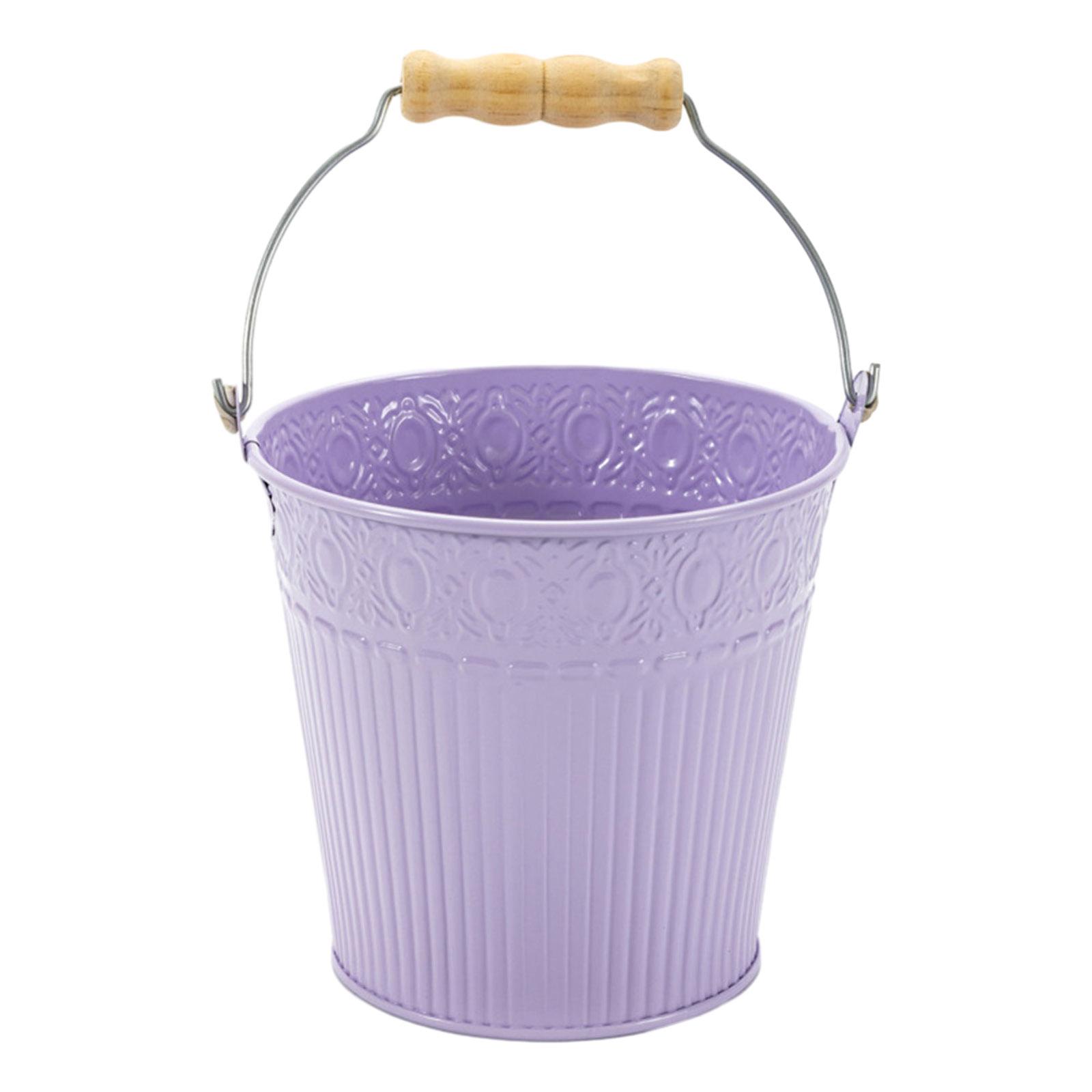 

Flower Plant Pots with Handle Iron Potted Hanging Planter Outdoor Flowerpots Basket Bucket Vase Suitable for Food Snacks фиолетовый