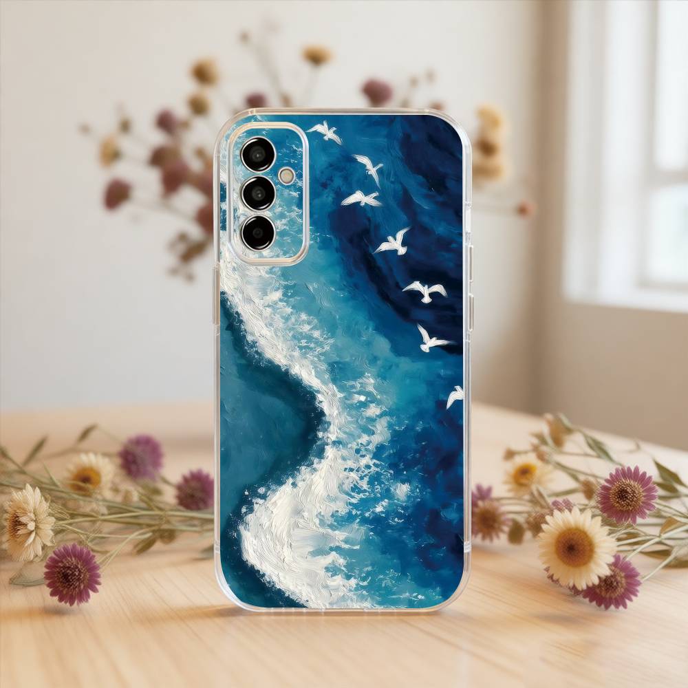 

Sea Phone Case For SamsungA10,12,20,21S,30,31,40,50,51,52,70,71 Transparent Cover Samsung a10