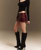 Eialyu Leather Low Skirt