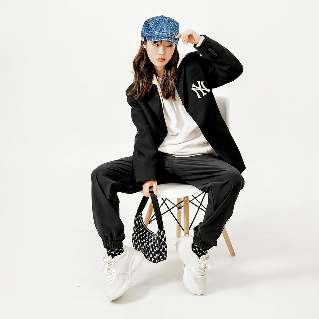 New MLB New York Yankees Knitted Sweatpants Unisex Black 3AWPC0121-50BKS