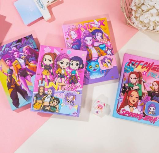 Heißes K-POP Dämonenjäger Mädchen-Girlgroup A5 Farbseite Magnetverschluss Notizbuch Tagebuch Farbiger Planer Buch geeignet zum Verschenken