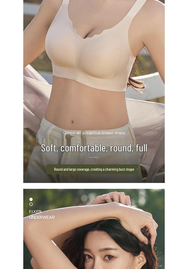 3D Honeycomb Women's Wireless Bra: Slimming, Breathable, Anti-Sagging, Seamless Design for Large Busts