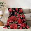 Romantic Rose Floral Blanket For Valentine's Day Gift Soft Flower Fleece Blanket for Bed Sofa Couch Chair Outdoor Travel Camping
