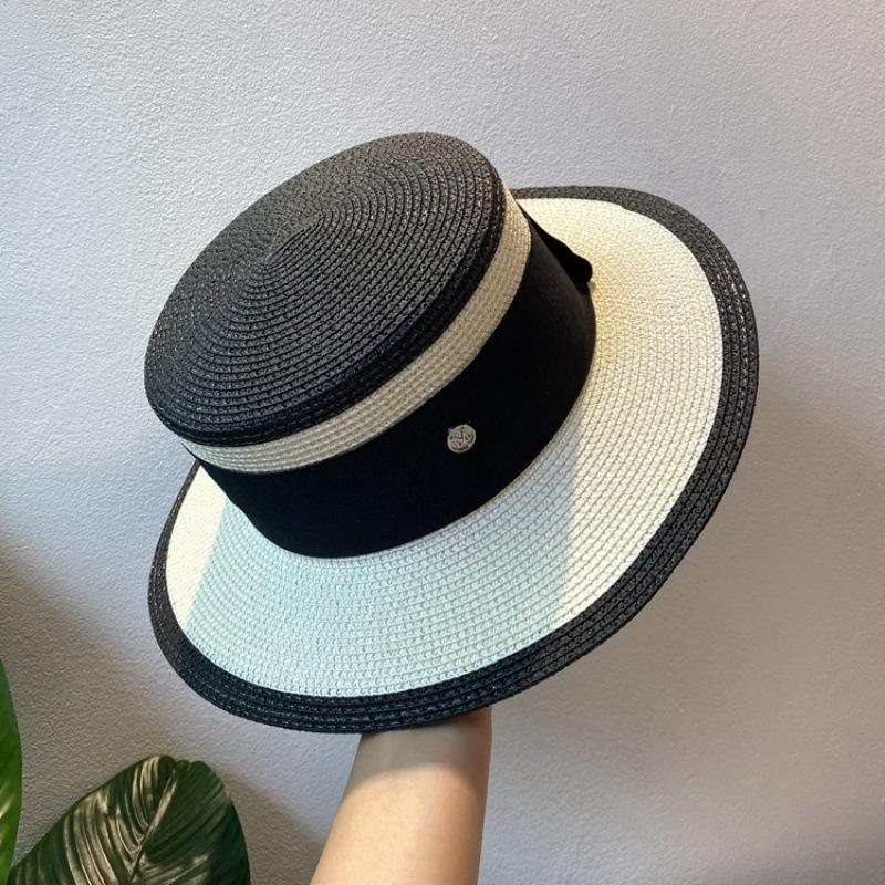 

JYL TS DIY Scented Straw Hat Flat Top Beach Cap Woven Straw milky_M(56-58cm） фіолетовий