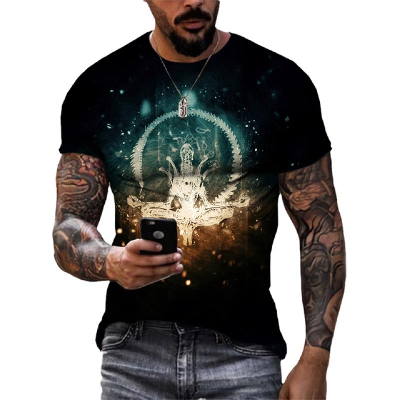 Letní móda Cool originální pánská trička 3D potištěná osobnost Street Style Trička s krátkým rukávem Trend Neformální tričko nadměrné velikosti