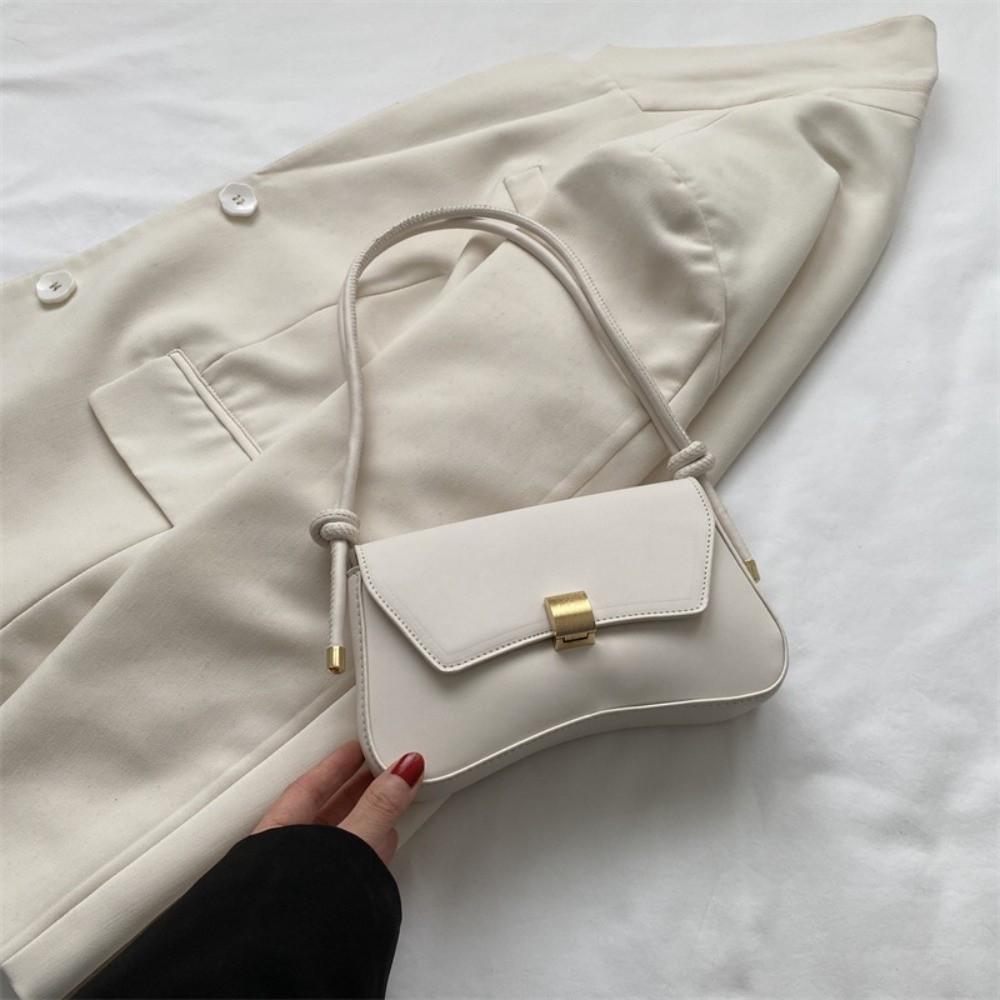 Simple Vintage Style Crossbody Bag Lightweight PU Leather Lady's Handbag Waterproof Solid Color Flap Satchels Holiday Gifts