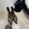 Fashion Designer Pointed Toe Women Ankle Boots Fashion Thick Heel Slimming Short Booties Autumn Winter Female Shoes 2024 New