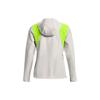 Under Armour Color Block Half Zip Hooded Running Jacket Women Jackets Gray 1376815-006