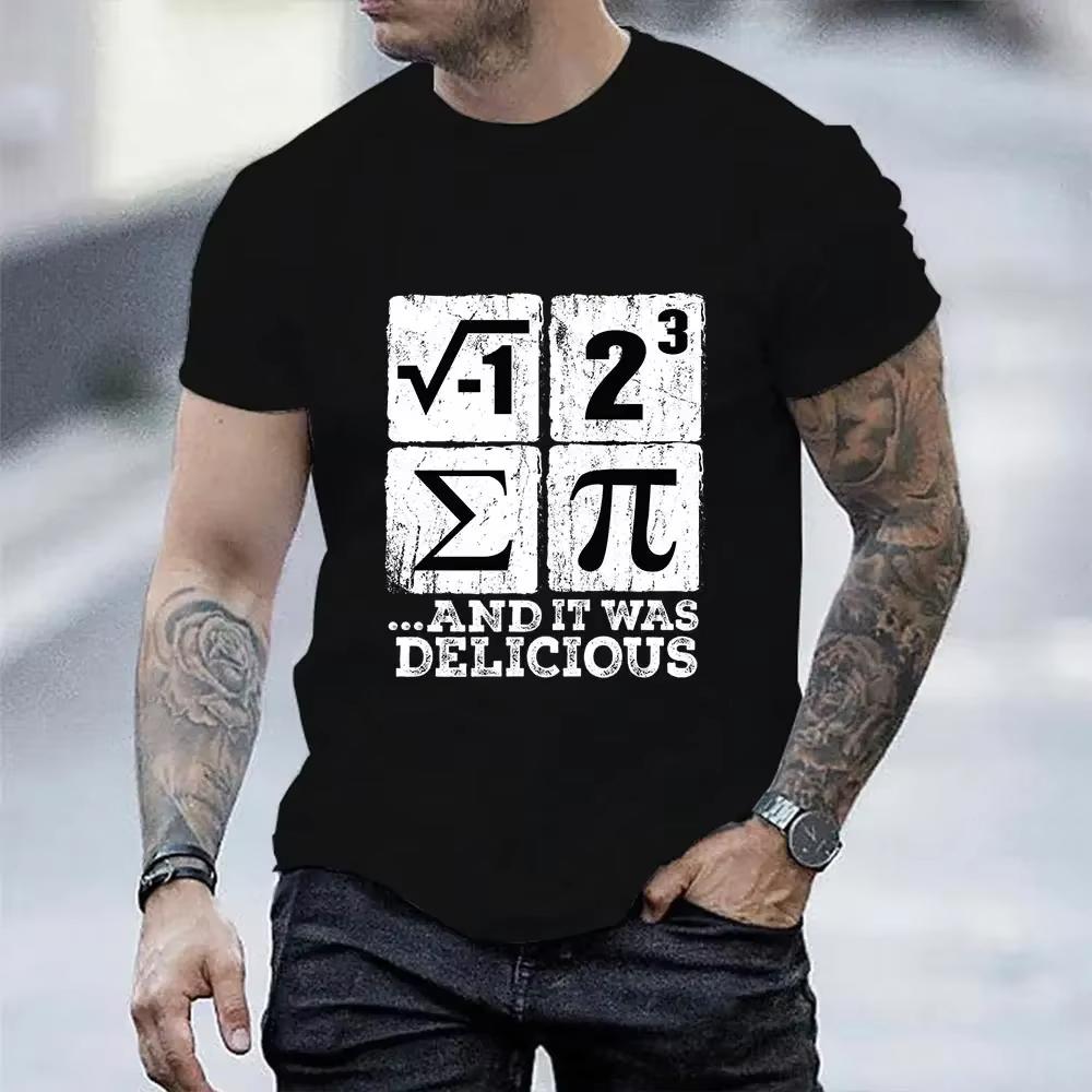 

Men T-shirts Summer I Ate Some Pi Design Tshirt Funny I Ate Some Pie Math Nerd Humor Classic Retro Short Sleeve Top Tee Clothing 5XL