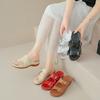 Fashion Shoes Big Size On A Wedge Ladies' Slippers Low Platform Luxury Slides Soft Designer Rome Hoof Heels PU Rubber Fabric Casual Fash