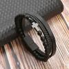Pulsera de Cuero para Hombre Clásica Estilo Nuevo Tejida a Mano Combinación Multicapa Accesorio Moda Joyería para Hombre Venta al por Mayor Dropshipping