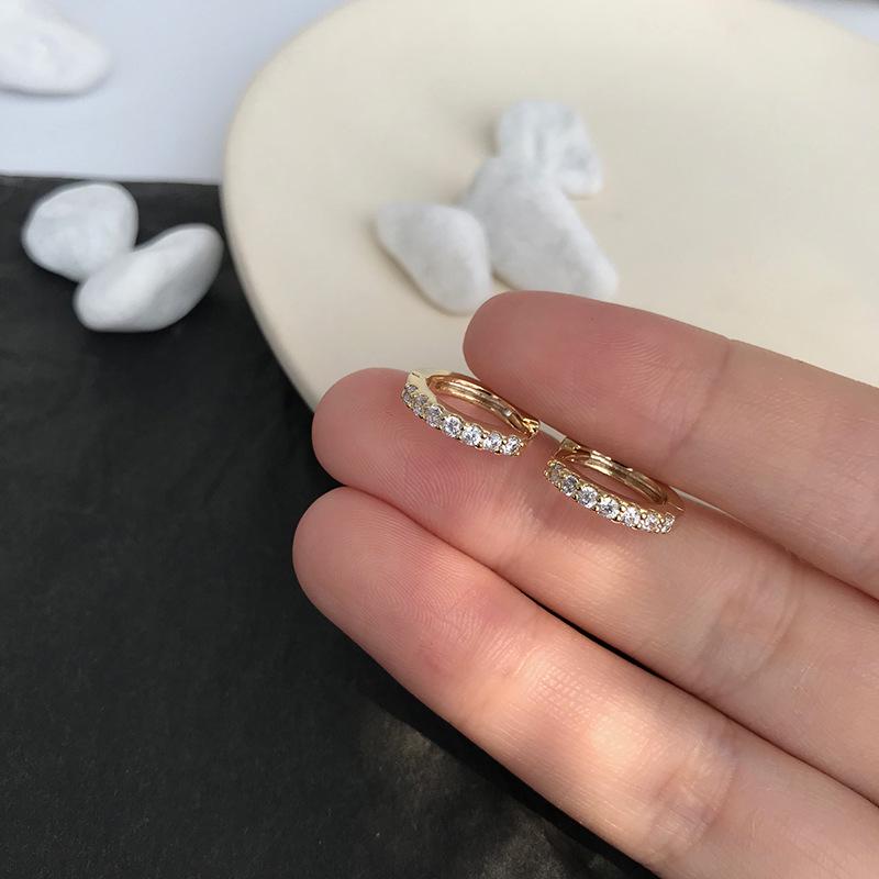 Trendy Rhinestone Circle Hoop Earrings with S925 Silver Needle – Sparkling, Versatile, and Elegant Style